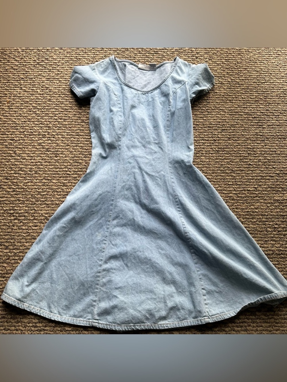 Y2K Newport News Chambray Denim Dress Small A-Line Fit & Flare Minimalist Small